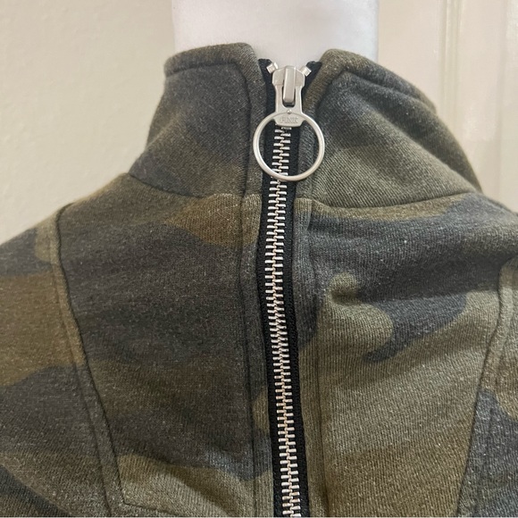 VS PINK Green Camouflage Quarter Zip Sweatshirt - Picture 2 of 5